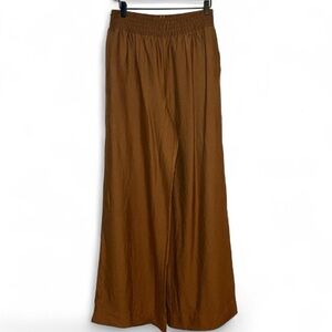Sanctuary Smocked Wide Leg Pants in Bronze